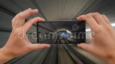 地铁隧道骑行摄影摄像